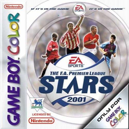 FA Premier League Stars 2001 box art for GameBoy Color